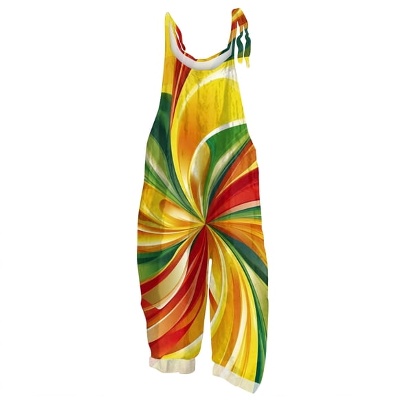 Fgvctg Mardi Gras Women's Jumpsuit Wide Leg Pant Comfy Overall Mask Print Sleeveless Carnival Party Spaghetti Straps Jumpsuit Rompers Bib Overalls Plus Size Sprimg Pants With Pockets Gold L