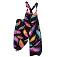 thumbnail image 1 of Fgvctg Mardi Gras Women's Jumpsuits Sleeveless Carnival Party Spaghetti Straps Overalls Casual Wide Leg Pant Mask Print Bib Overalls Romper Sprimg Pants With Pockets Purple XXXL, 1 of 4