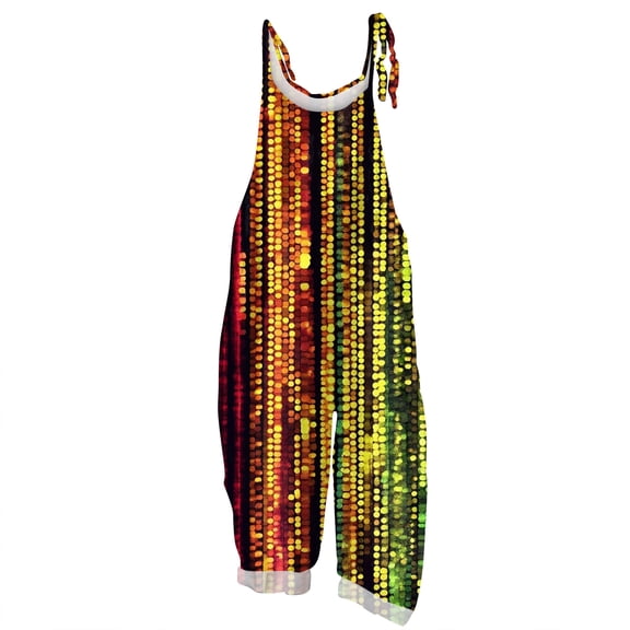 Fgvctg Mardi Gras Women's Jumpsuits Wide Leg Pant Comfy Overalls Mask Print Sleeveless Carnival Party Spaghetti Straps Jumpsuits Rompers Bib Overalls Loose Sprimg Pants With Pockets White XXXL