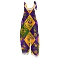 thumbnail image 1 of Fgvctg Mardi Gras Women's Jumpsuits Wide Leg Pant Festival Overalls Mask Print Sleeveless Carnival Party Spaghetti Straps Jumpsuits Rompers Bib Overalls Oversized Sprimg Pant With Pockets Gray XXXL, 1 of 3