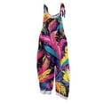 thumbnail image 1 of Fgvctg Mardi Gras Women's Overalls Wide Leg Pant Parade Mask Print Overall Sleeveless Rompers Carnival Party Spaghetti Straps Oversized Bib Jumpsuit Sprimg Clothing With Pockets Hot Pink XXL, 1 of 4