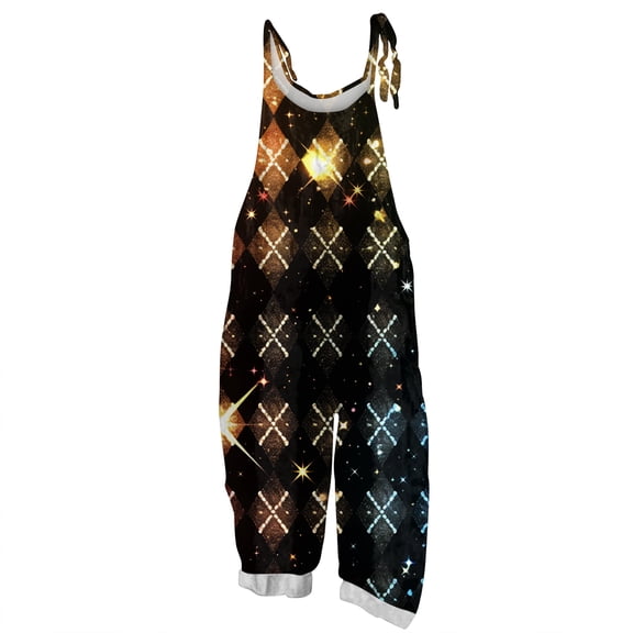 Fgvctg Mardi Gras Womens Jumpsuit Wide Leg Pant Trendy Overall Mask Graphic Sleeveless Carnival Party Spaghetti Straps Jumpsuits Romper Bib Overalls Loose Sprimg Pants With Pockets Black M
