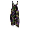 thumbnail image 1 of Fgvctg Mardi Gras Womens Overalls Sleeveless Carnival Party Spaghetti Straps Overalls Vintage Wide Leg Pant Mask Graphic Bib Overalls Romper Sprimg Pants With Pockets Dark Purple L, 1 of 4