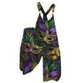 thumbnail image 1 of Fgvctg Mardi Gras Womens Overalls Wide Leg Pant Trendy Mask Print Overall Sleeveless Rompers Carnival Party Spaghetti Straps Jumpsuits Plus Size Bib Overalls Sprimg Clothes With Pockets Navy XXXL, 1 of 4