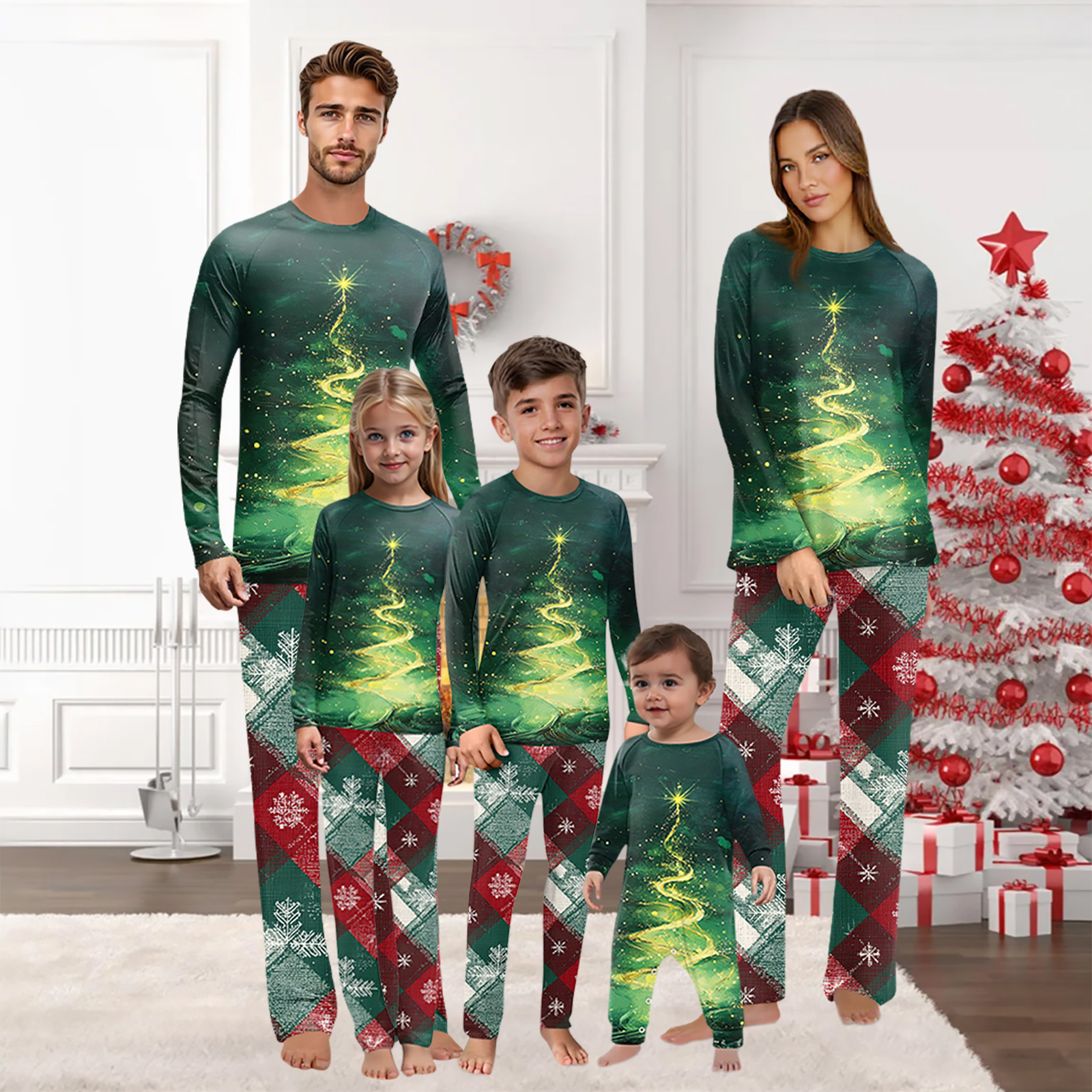 Fgvctg Matching Christmas Pajamas for Family Long Sleeve Couple Pajama ...