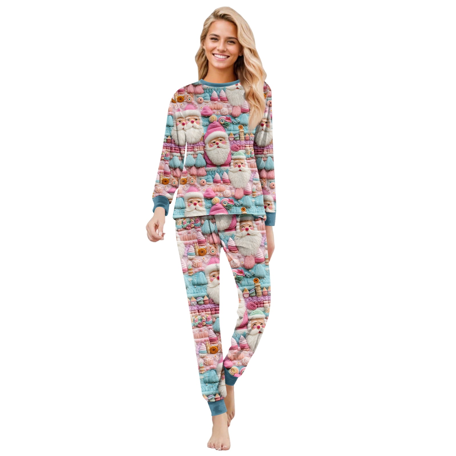 Fgvctg Matching Family Christmas Pajamas Long Sleeve Couple Pajamas ...