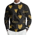 thumbnail image 1 of Fgvctg Men's Ribbed Valentine's Day Sweater Knit Crewneck Sweater Love Heart Print Romantic Pullover Slim Fit Long Sleeve Sweaters Oversized Spring Blouse Yellow M, 1 of 6