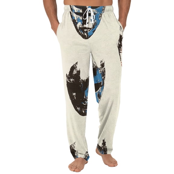 Fgvctg Mens Pajama Pants Mardi Gras Multicolored Sleepwear Carnival Party Wide Leg Pajamas Mask Print High Waisted Pj Pants Oversized Spring Drawstring Lounge Pants with Pockets White L