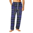 thumbnail image 1 of Fgvctg Mens Pajamas Sleepwear Fleece Plaid Pajama Pants Comfortable Sleep Lounge Pant Drawstring Pj Bottom Lightweight Comfy Lounge Bottoms With Pockets Purple L, 1 of 5