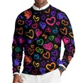 thumbnail image 1 of Fgvctg Mens Romantic Valentine's Day Sweater Crewneck Ribbed Knit Sweater Love Heart Print Comfy Slim Fit Long Sleeve Pullover Sweaters Spring Oversized Blouse Red XL, 1 of 5