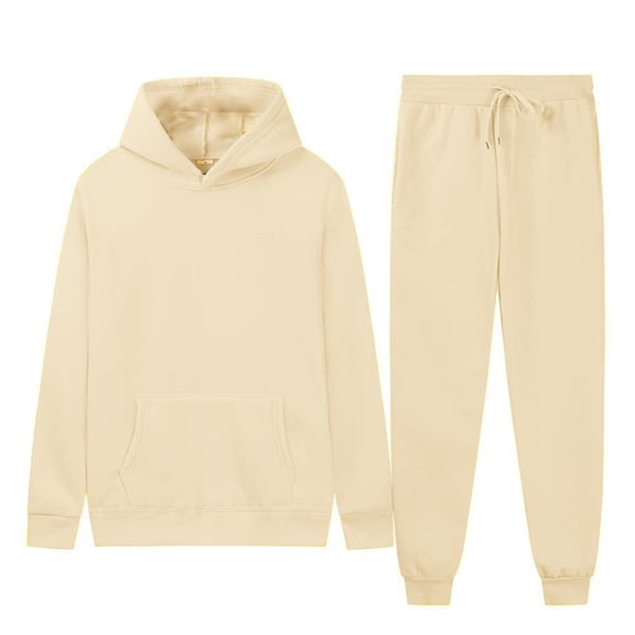 Fgvctg Mens Sweat Set 2 Piece Winter Lounge Hoodie Fashion Sweatsuit Plus Size Jogger Sweatpants Oversized Sweatshirt Tracksuit with Pockets Complexion 3XL