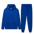 thumbnail image 1 of Fgvctg Mens Sweatsuits Set 2 Piece Fall Sweatsuit Athletic Jogger Sweatpants Plus Size Tracksuit Oversized Sweatshirts Lounge Hoodie with Pockets Blue XL, 1 of 3
