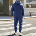 thumbnail image 1 of Fgvctg Mens Sweatsuits Set 2 Piece Fall Sweatsuits Athletic Jogger Sweatpant Plus Size Fleece Tracksuit Oversized Sweatshirt Lounge Sets with Pockets Navy L, 1 of 9