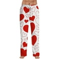 thumbnail image 1 of Fgvctg Mens Valentine's Day Pajamas Lover Sleepwear Wide Leg Pajama Heart Print High Waisted Pjs Pants Oversized Spring Drawstring Lounge Pants with Pockets Vermilion L, 1 of 6