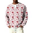 thumbnail image 1 of Fgvctg Mens Valentine's Day Sweater Ribbed Knit Button Down Henley Collar Sweater Love Heart Print Comfy Pullover Slim Fit Long Sleeve Sweaters Oversized Spring Blouse Pink S, 1 of 5