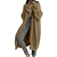 thumbnail image 1 of Fgvctg Oversized Long Sweaters for Women Open Front Long Sleeve Cable Knit Cardigans Sweater Casual Lightweight Sweaters Coat with Pockets Khaki XL, 1 of 4