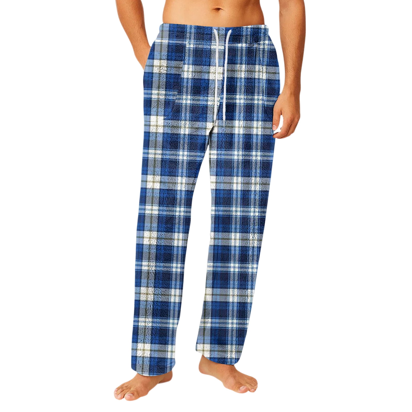 Fgvctg Pajama Pants for Men Flannel Sleep Lounge Plaid Pajamas Pant ...