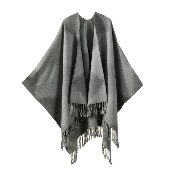 Fgvctg Pashmina Shawl Wraps for Women Knitted Shawls and Wraps Shoulder Wrap Cape Wool Winter Warm Sweater Scarf Bridal Wedding Open Front Shoulder Top Sweater,Gray