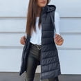 thumbnail image 1 of Fgvctg Puffer Jacket Women Sleeveless Quilted Warm Puffer Vests Zip Up Puffy Outerwear Long Coat Hood Plus Size Jackets Fashion Clothes with Pockets Navy 2XL, 1 of 5