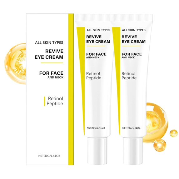 Fgvctg Revive Eye Cream For Face and Neck,Revive Eye Cream with Retinol Peptide Probiotic Solution, Reduces Wrinkles Firming & Hydrating EyeCream for All Skin Types,2pc