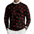 thumbnail image 1 of Fgvctg Romantic Valentine's Day Sweater Men Crewneck Ribbed Knit Sweater Love Heart Print Dressy Slim Fit Long Sleeve Pullover Sweaters Spring Lightweight Clothes Black S, 1 of 6