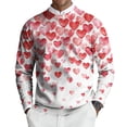 thumbnail image 1 of Fgvctg Romantic Valentine's Day Sweater Men Ribbed Knit Crewneck Sweaters Love Heart Print Soft Pullover Slim Fit Long Sleeve Sweater Oversized Spring Blouse White XL, 1 of 6