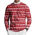 thumbnail image 1 of Fgvctg Romantic Valentine's Day Sweater Men Ribbed Knit Crewneck Sweaters Love Heart Print Warm Pullover Slim Fit Long Sleeve Sweater Loose Spring Clothes Vermilion XL, 1 of 6