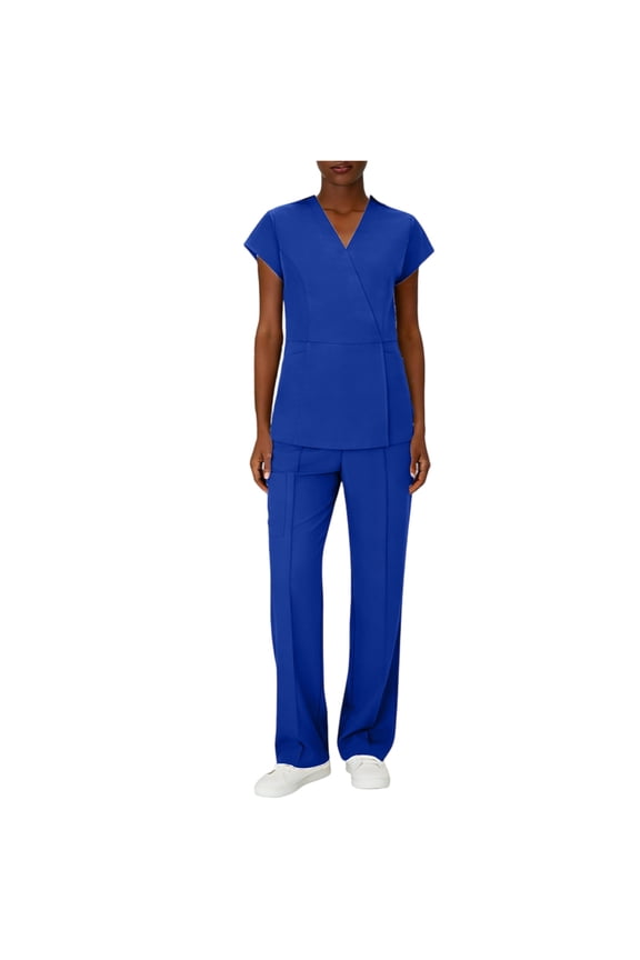 Scrubs for Women Set Clearance Plus Size Scrub Set Stretchy V Neck Scrub Tops and Pants Nursing Scrubs Medical Scrubs Scrub Jumpsuit Royal Blue XL