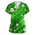 thumbnail image 1 of Fgvctg St. Patrick's Day Scrubs for Women V Neck Cute Shamrock Print Scrub Top Stretchy Short Sleeve T Shirts Loose Scrubs Working Shirt Nursing Uniforms with Pockets Mint Green 4XL, 1 of 5