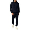 thumbnail image 1 of Fgvctg Sweat Set for Men 2 Piece Fall Lounge Hoodies Athletic Sweatsuit Plus Size Jogger Sweatpants Oversized Sweatshirts Tracksuits with Pockets Navy S, 1 of 7