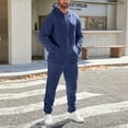 thumbnail image 1 of Fgvctg Sweat Set for Men 2 Piece Fall Lounge Sets Athletic Fleece Sweatsuits Plus Size Jogger Sweatpant Oversized Sweatshirt Tracksuits with Pockets Navy L, 1 of 9
