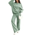 thumbnail image 1 of Fgvctg Sweat Set for Women 2 Piece Spring Sweatsuit Trendy Jogger Sweatpants Comfy Soft Tracksuits Oversized Sweatshirt Lounge Sets with Pockets Green 2XL, 1 of 5