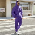 thumbnail image 1 of Fgvctg Sweat Suits Men Track Suits 2 Piece Fall Lounge Hoodies Athletic Fleece Sweatsuits Comfy Jogger Sweatpants Oversized Sweatshirt Tracksuits with Pockets Purple L, 1 of 9