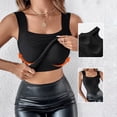 thumbnail image 1 of Fgvctg Tank Tops for Women Tummy Control Shapewear Tank Tops U Neck Slim Fit Body Shaper Cami Bras Sleeveless Seamless Compression Stretchy Bra Oversized Workout Camisoles Top Black M, 1 of 6