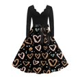 thumbnail image 1 of Fgvctg Valentine'S Day A Line Dresses For Women Elegant V Neck Vintage Dresses Cocktail Love Heart Graphic Casual 50'S Dress Date-Night Long Sleeve A-Line Dressy Outfits Gray M, 1 of 4