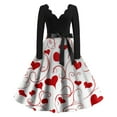 thumbnail image 1 of Fgvctg Valentine's Day Dresses for Women Prom Vintage Cocktail Dress 1950s Love Heart Graphic V Neck Dress Elegant Date-Night Elegant Long Sleeve Clothing Fashion Outfits Red M, 1 of 3