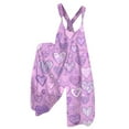 thumbnail image 1 of Fgvctg Valentine's Day Jumpsuits for Women Casual Wide Leg Pant Date Night Spaghetti Straps Casual Love Heart Print Jumpsuit Sleeveless Bib Overalls Sprimg Rompers Clothes With Pockets Purple Pink S, 1 of 4