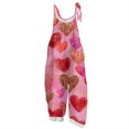 thumbnail image 1 of Fgvctg Valentine's Day Jumpsuits for Women Overalls Wide Leg Pant Spaghetti Straps Festival Love Heart Print Jumpsuits Sleeveless Bib Overalls Sprimg Rompers Clothing With Pockets Orange L, 1 of 5