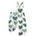 thumbnail image 1 of Fgvctg Valentine's Day Jumpsuits for Women Sleeveless Date Night Spaghetti Straps Overall Romantic Wide Leg Pant Love Heart Print Bib Overalls Romper Sprimg Pant With Pockets Turquoise M, 1 of 4