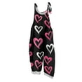 thumbnail image 1 of Fgvctg Valentine's Day Jumpsuits for Women Wide Leg Pant Date Night Spaghetti Straps Vintage Love Heart Print Jumpsuits Sleeveless Bib Overalls Sprimg Rompers Clothes With Pockets Pink 5XL, 1 of 4