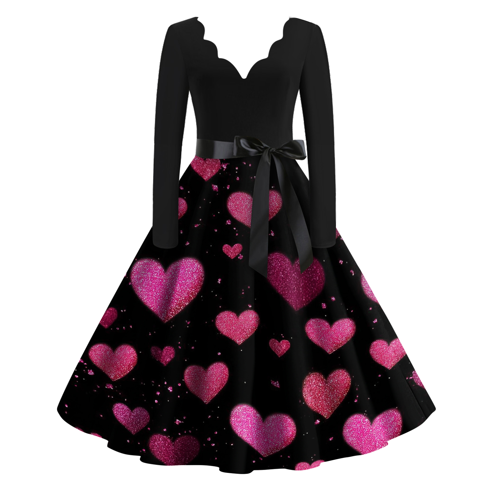 Date Night Valentines Cocktail Dress Fgvctg Valentine's Day A Line Dresses  For Women Fit Long Sleeve