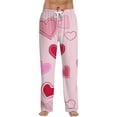 thumbnail image 1 of Fgvctg Valentine's Day Men's Pajamas Comfy Sleepwear Wide Leg Pajama Heart Print High Waisted Pjs Pants Loose Spring Drawstring Lounge Pants with Pockets Light pink XL, 1 of 6