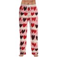 thumbnail image 1 of Fgvctg Valentine's Day Men's Pajamas Comfy Sleepwear Wide Leg Pajama Heart Print High Waisted Pjs Pants Stretch Spring Drawstring Lounge Pants with Pockets Wine L, 1 of 6