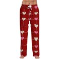 thumbnail image 1 of Fgvctg Valentine's Day Men's Pajamas Lover Sleepwear Wide Leg Pajama Heart Graphic High Waisted Pjs Pant Lightweight Spring Drawstring Lounge Pants with Pockets Light pink M, 1 of 6