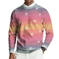 thumbnail image 1 of Fgvctg Valentine's Day Mens Sweater Ribbed Knit Crewneck Sweaters Love Heart Print Soft Pullover Slim Fit Long Sleeve Sweater Oversized Spring Blouses Red 2XL, 1 of 5