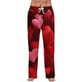 thumbnail image 1 of Fgvctg Valentine's Day Pajama Pants for Men Loungewear Sleepwear Wide Leg Pajamas Heart Print High Waisted Pjs Pant Lightweight Spring Drawstring Lounge Pants with Pockets Pink 3XL, 1 of 6