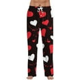 thumbnail image 1 of Fgvctg Valentine's Day Pajama Pants Mens Loungewear Sleepwear Wide Leg Pajamas Heart Print High Waisted Pj Pants Plus Size Spring Fall Drawstring Lounge Pants with Pockets Multicolor L, 1 of 6
