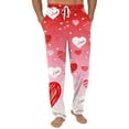 thumbnail image 1 of Fgvctg Valentine's Day Pajama Pants Mens Soft Sleepwear Wide Leg Pajamas Love Heart Graphic High Waisted Pj Pants Plus Size Spring Fall Drawstring Lounge Pants with Pockets Light pink L, 1 of 5