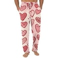 thumbnail image 1 of Fgvctg Valentine's Day Pajamas for Men Fashion Love Heart Print Wide Leg Pajamas Sleepwear High Waisted Pj Pants Oversized Fall Spring Drawstring Lounge Pants with Pockets Pink M, 1 of 5