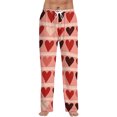 thumbnail image 1 of Fgvctg Valentine's Day Pajamas for Men Lover Sleepwear Wide Leg Pajama Heart Print High Waisted Pjs Pants Oversized Fall Spring Drawstring Lounge Pants with Pockets Red 3XL, 1 of 6